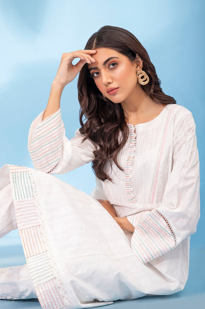 Stitched 2 Piece White Paste Stylized Suit