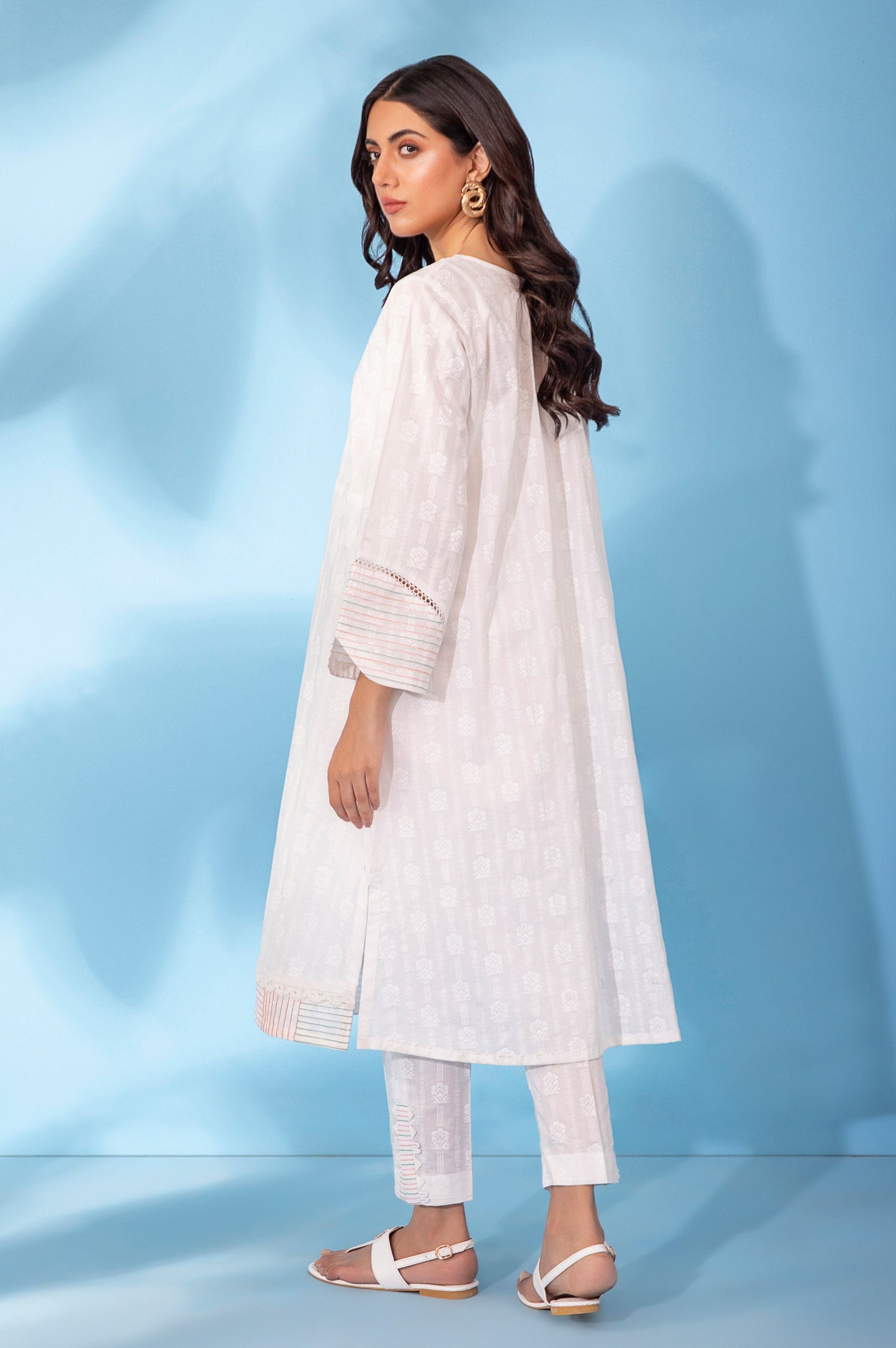 Stitched 2 Piece White Paste Stylized Suit