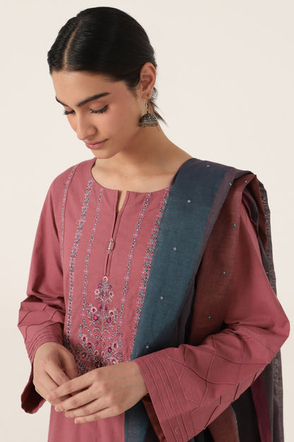 Stitched 2 Piece Embroidered Cambric Suit