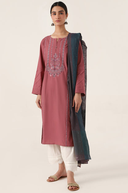 Stitched 2 Piece Embroidered Cambric Suit