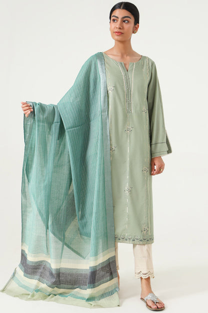 Stitched 2 Piece Embroidered Cambric Suit