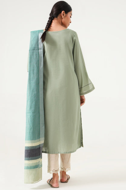 Stitched 2 Piece Embroidered Cambric Suit