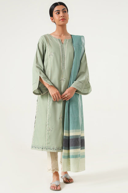 Stitched 2 Piece Embroidered Cambric Suit