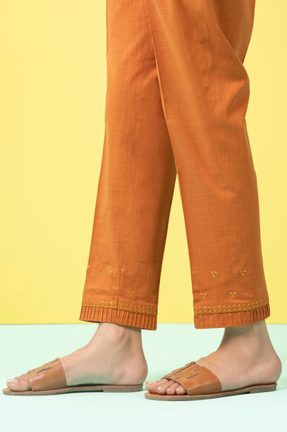 Stitched 2 Piece Embroidered Cotton Slub Suit