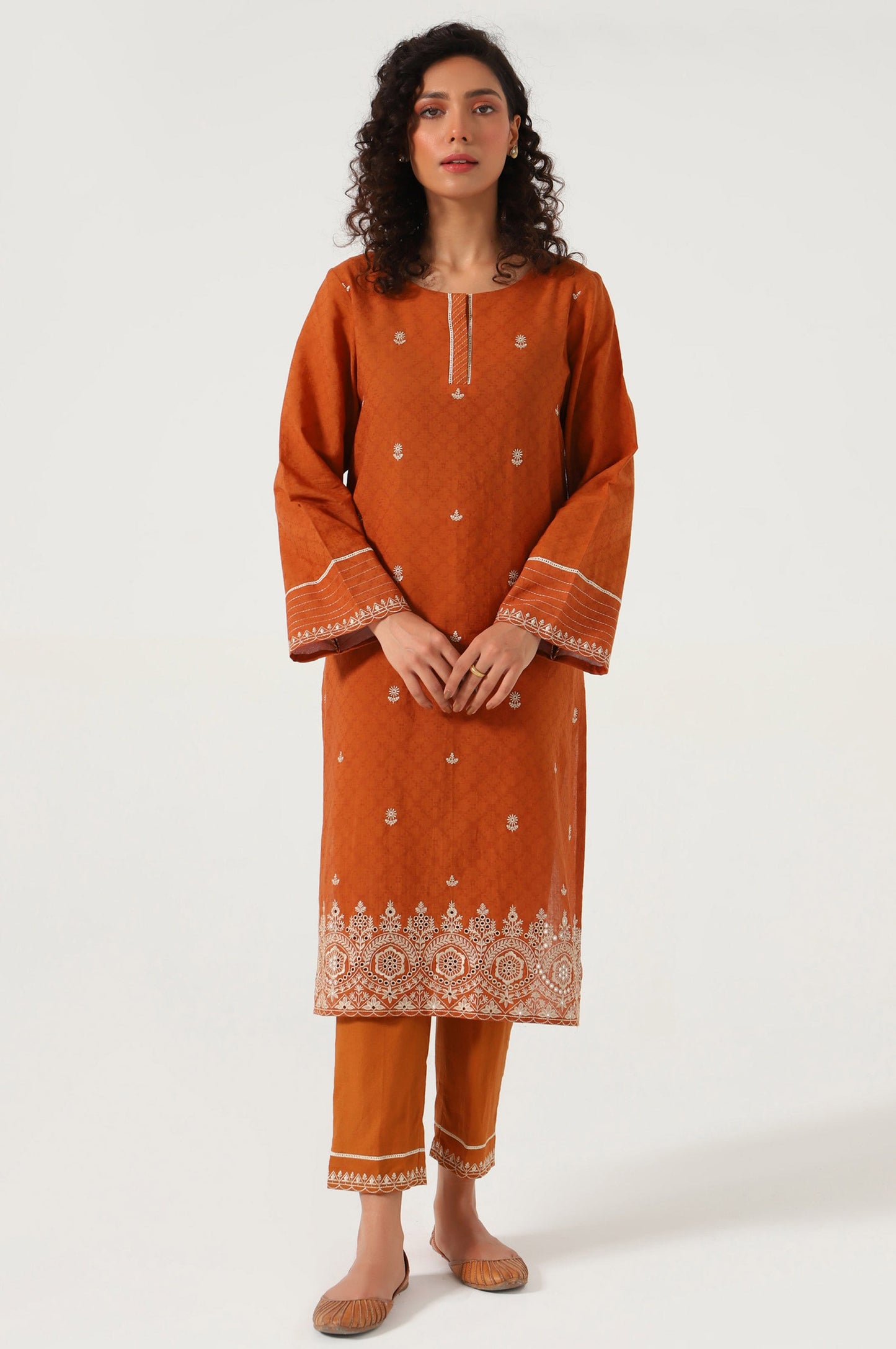 Stitched 2 Piece Embroidered Dobby Suit