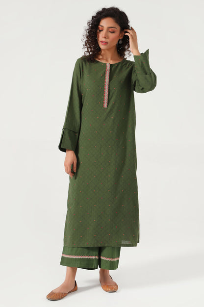 Stitched 2 Piece Embroidered Dobby Suit