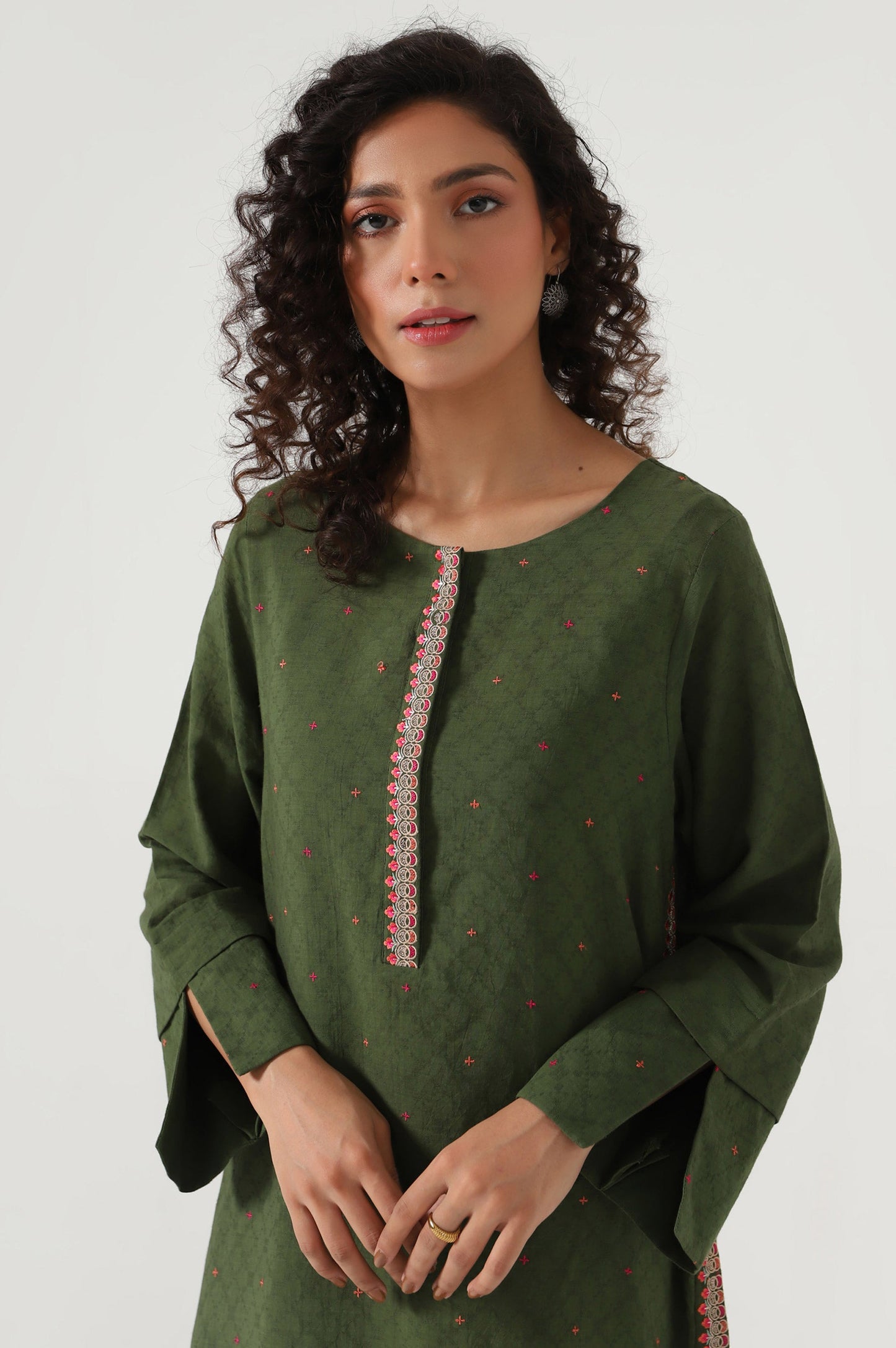 Stitched 2 Piece Embroidered Dobby Suit