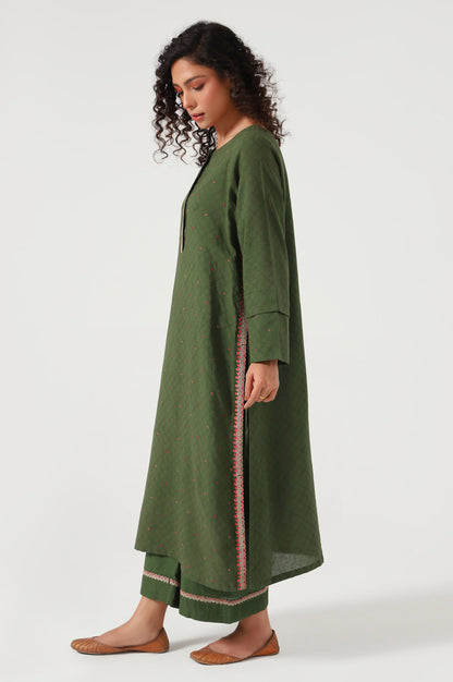 Stitched 2 Piece Embroidered Dobby Suit