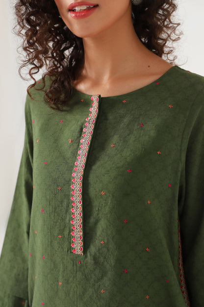 Stitched 2 Piece Embroidered Dobby Suit