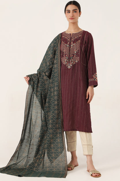 Stitched 2 Piece Embroideredm Zari Line & Screen Print Dupatta