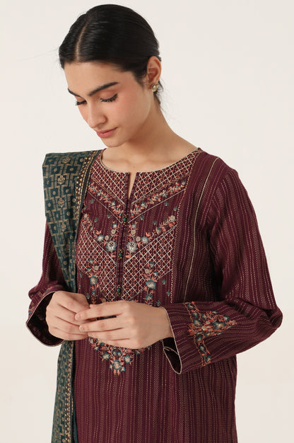 Stitched 2 Piece Embroideredm Zari Line & Screen Print Dupatta