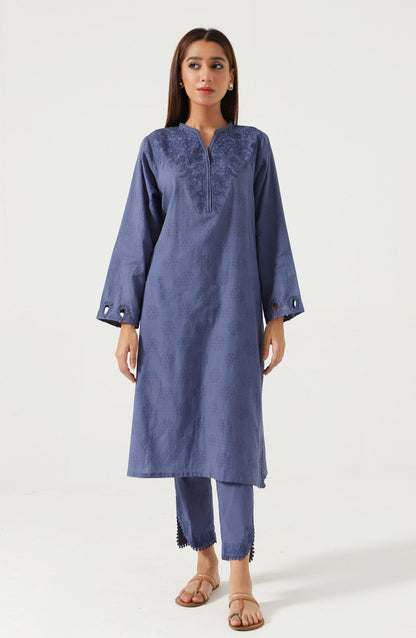 Stitched 2 Piece Embroidered Dobby Suit