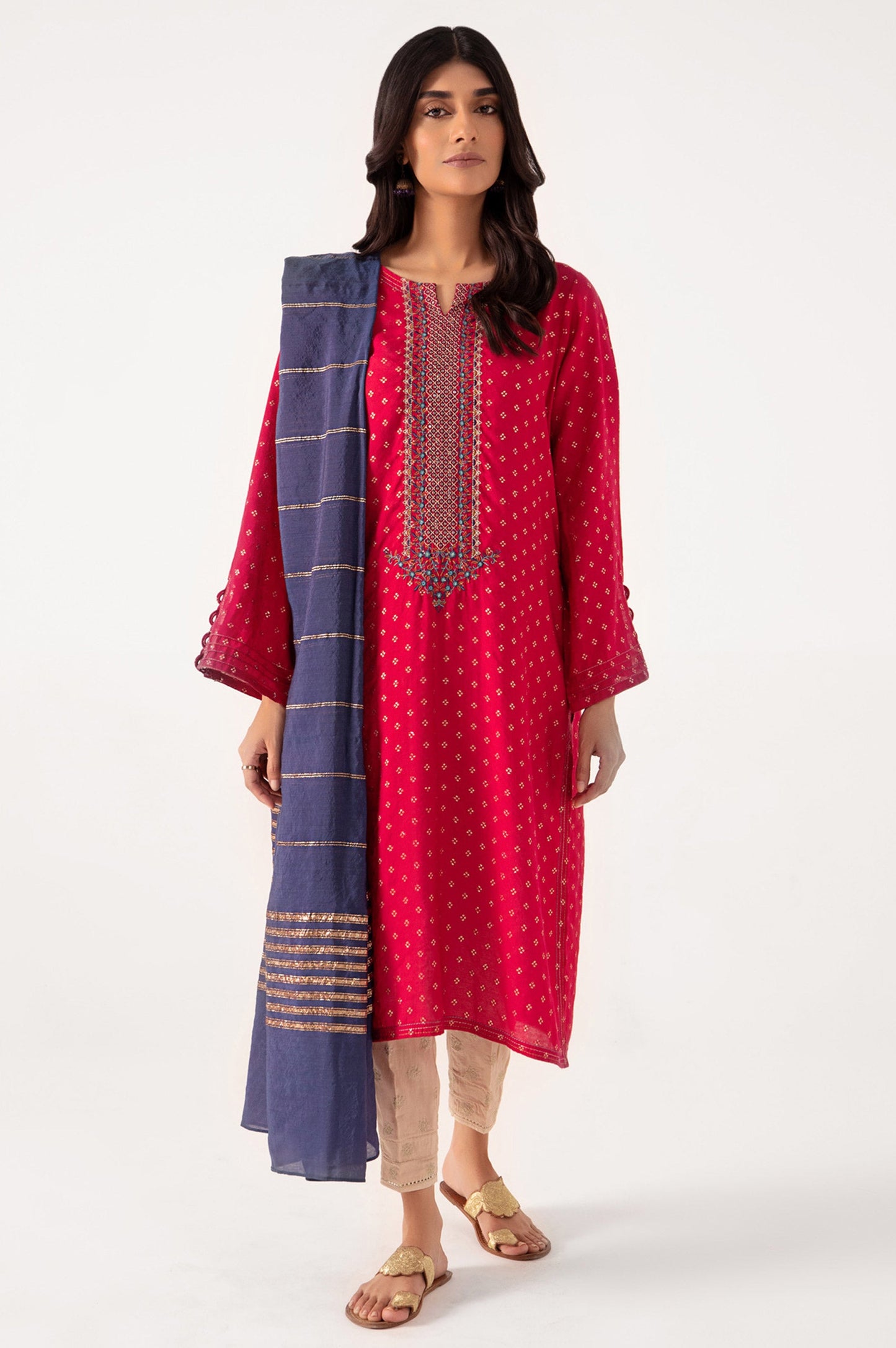 Stitched 2 Piece Embroidered Jacquard Suit