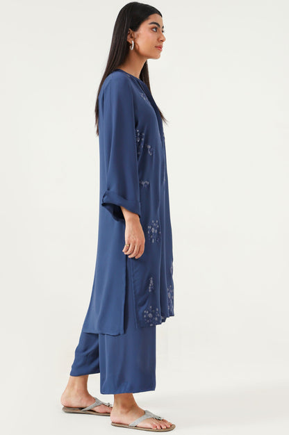 Stitched 2 Piece Embroidered Crepe Suit