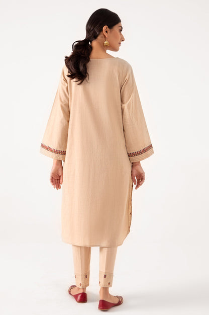 Stitched 2 Piece Embroidered Cotton Slub Suit