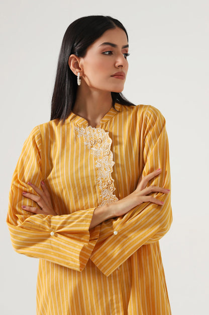 Stitched 2 Piece Embroidered Yarn Dyed Suit