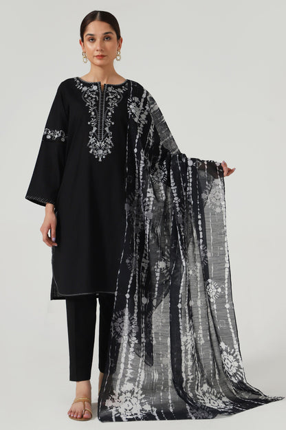 Stitched 2 Piece Embroidered slub Suit