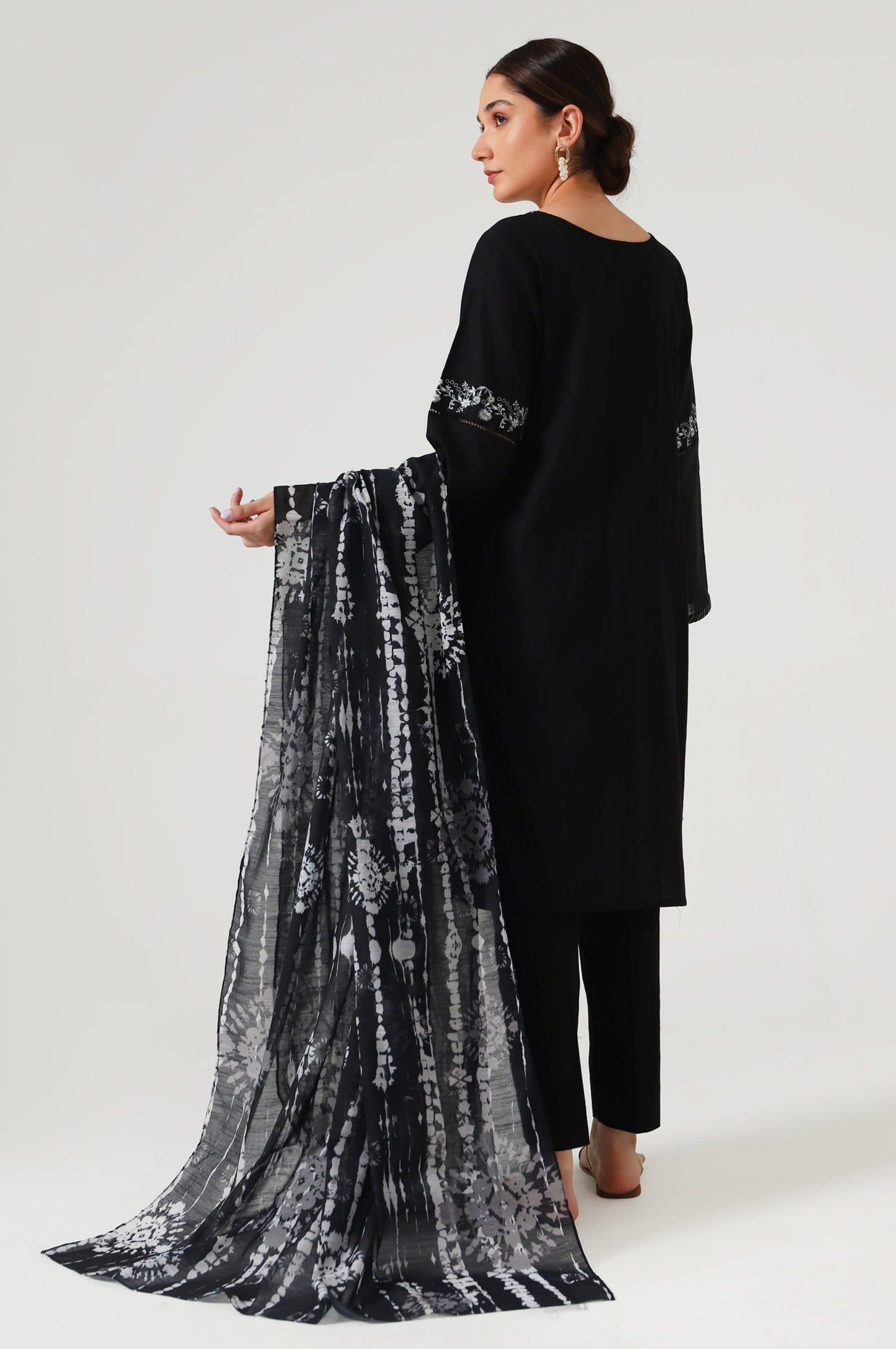 Stitched 2 Piece Embroidered slub Suit