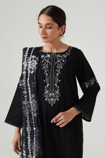 Stitched 2 Piece Embroidered slub Suit