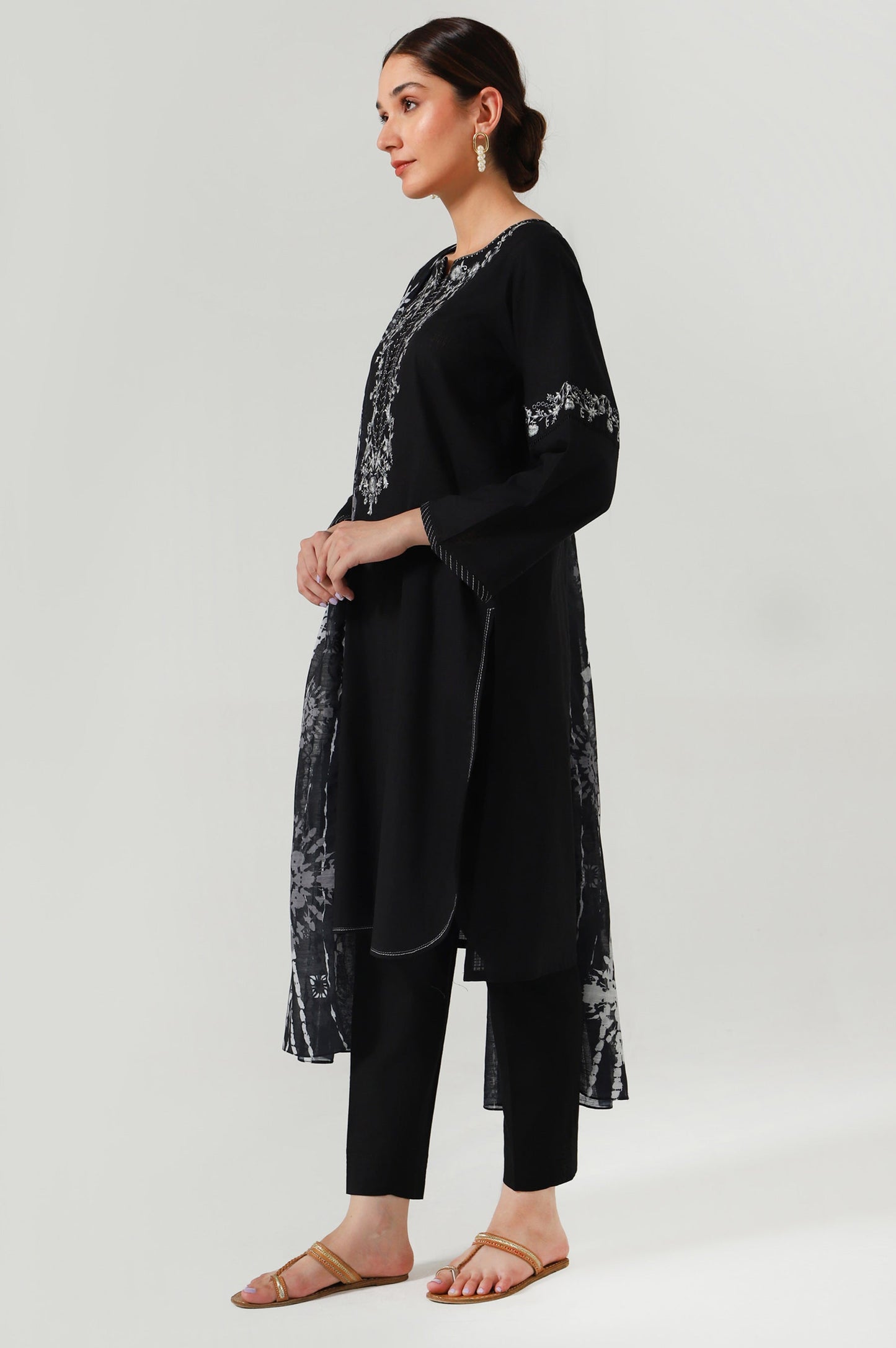 Stitched 2 Piece Embroidered slub Suit