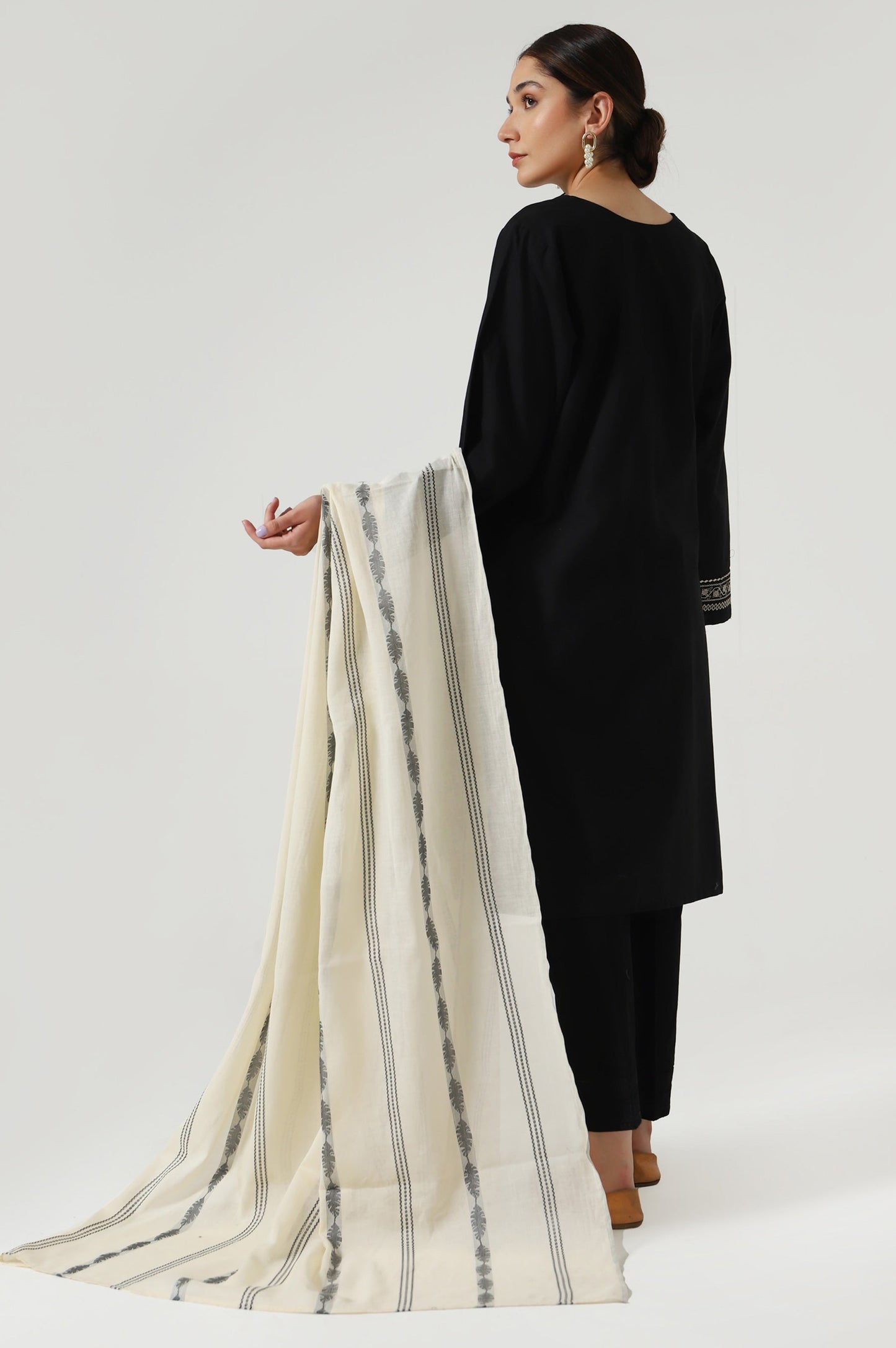 Stitched 2 Piece Embroidered slub Suit