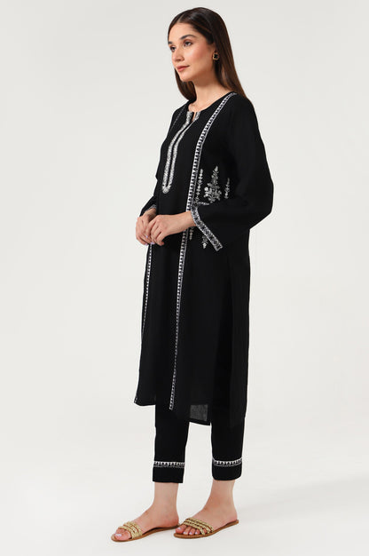 Stitched 2 Piece Embroidered Dobby Suit