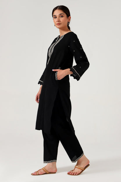 Stitched 2 Piece Embroidered Dobby Suit