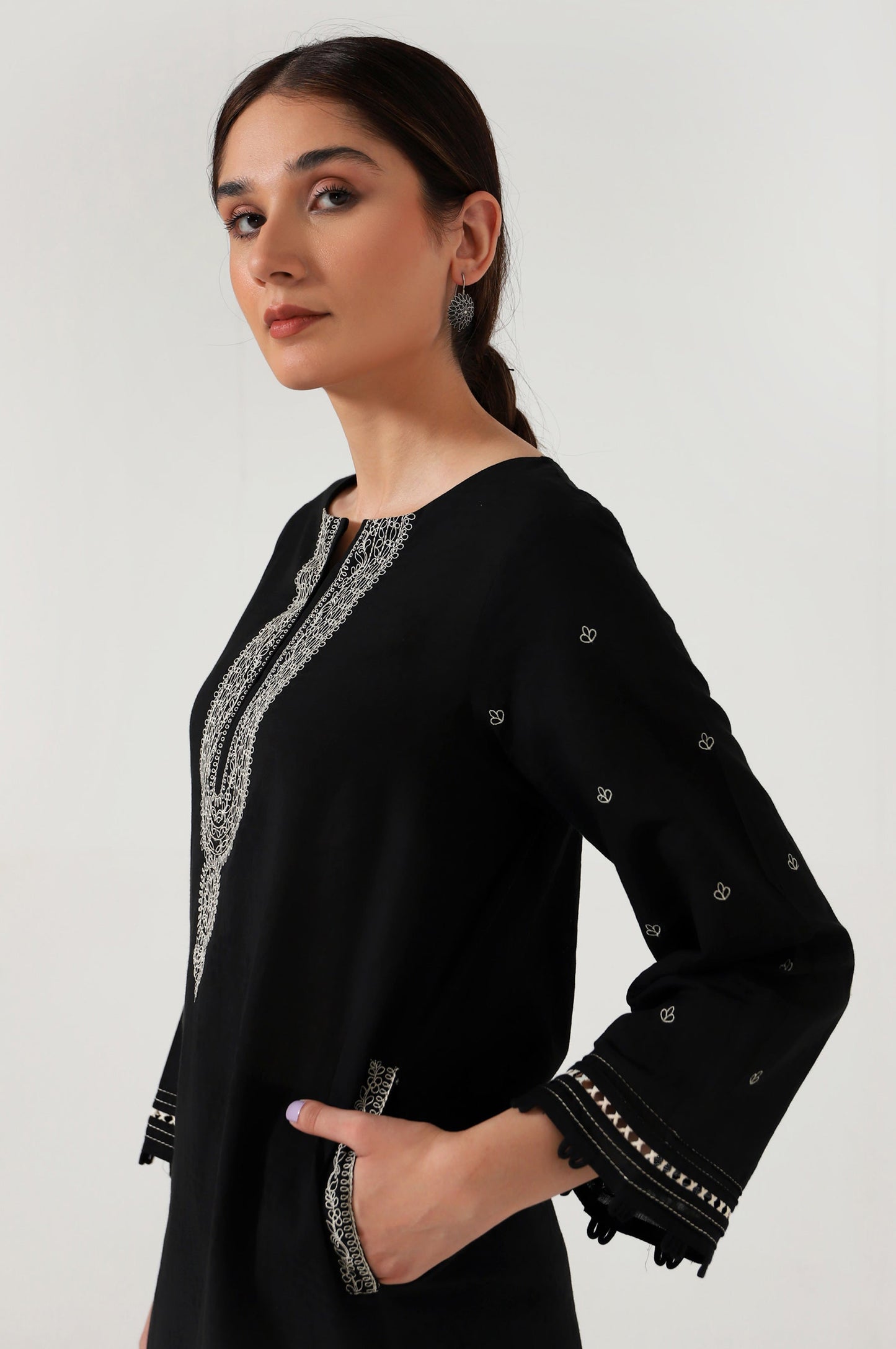 Stitched 2 Piece Embroidered Dobby Suit