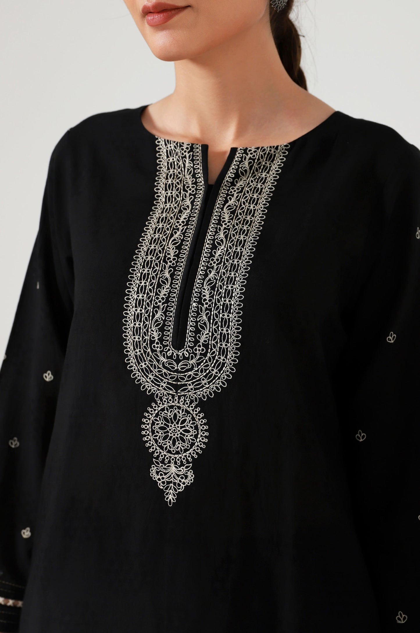 Stitched 2 Piece Embroidered Dobby Suit