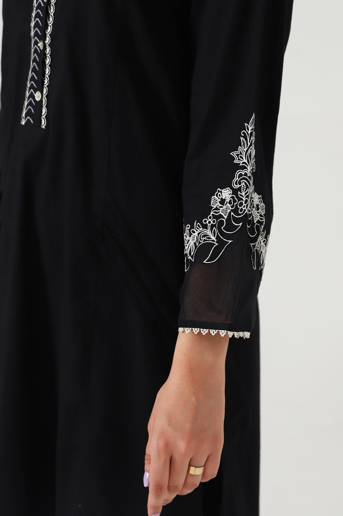 Stitched 2 Piece Embroidered Cotton Slub Suit