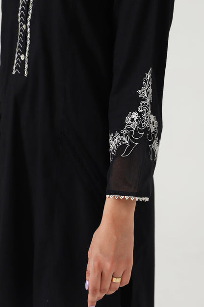 Stitched 2 Piece Embroidered Cotton Slub Suit