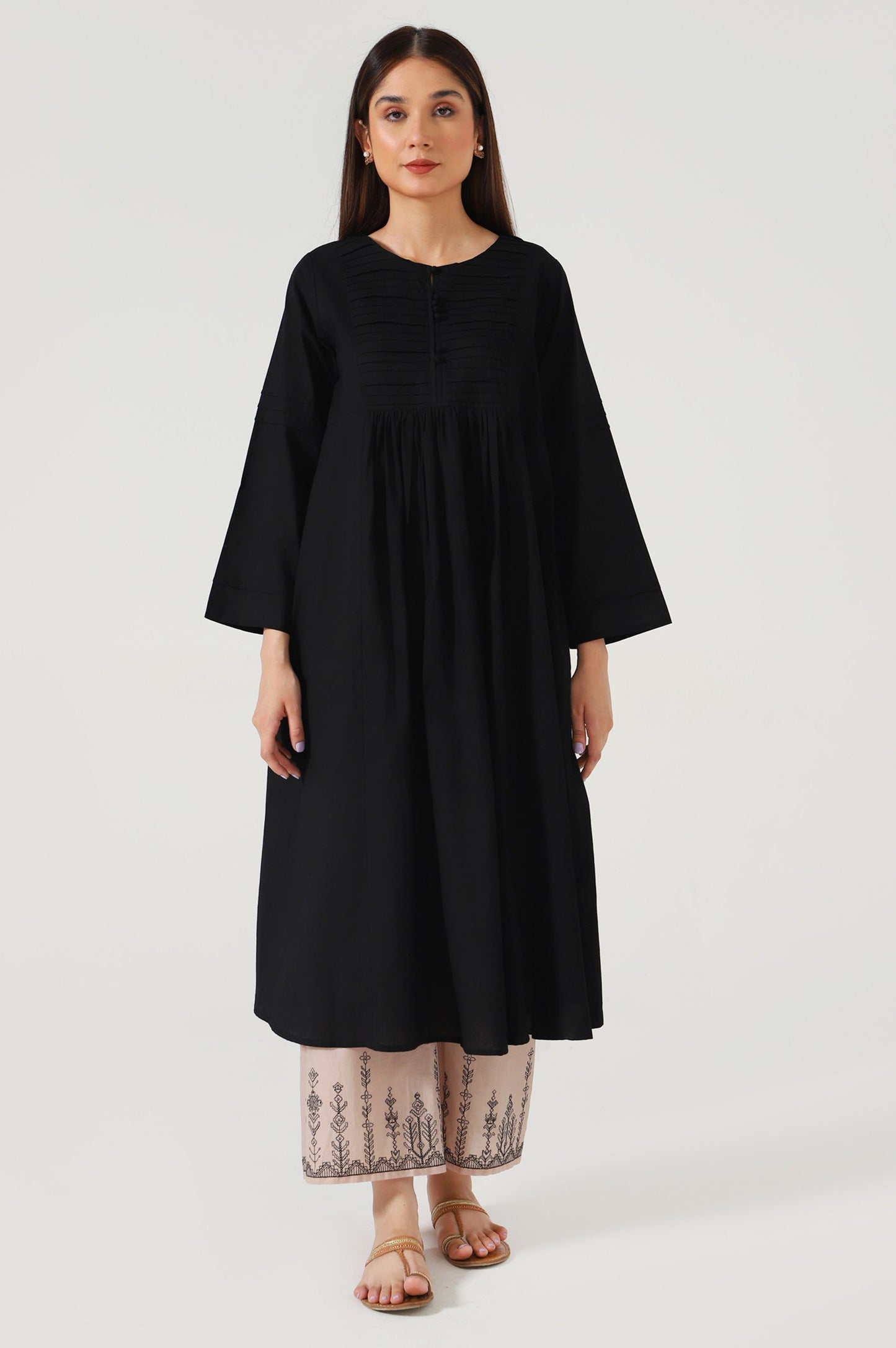 Stitched 2 Piece Embroidered Cambric Suit