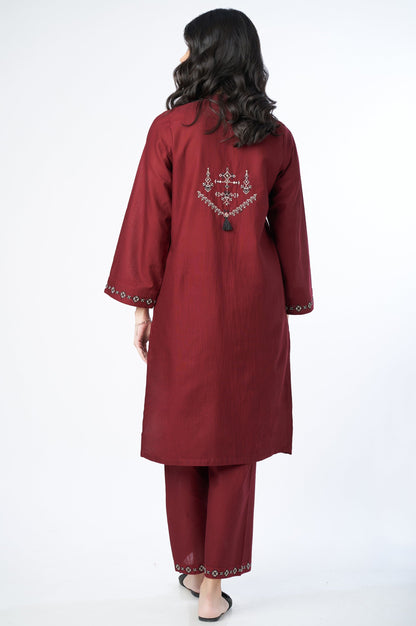 Stitched 2 Piece Embroidered Khaddar Suit