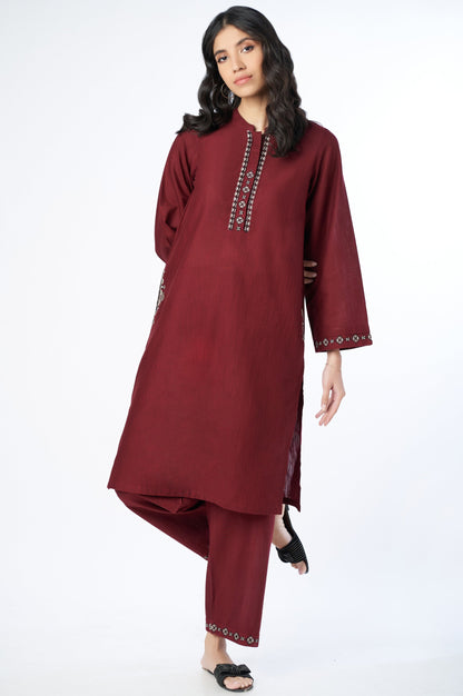 Stitched 2 Piece Embroidered Khaddar Suit