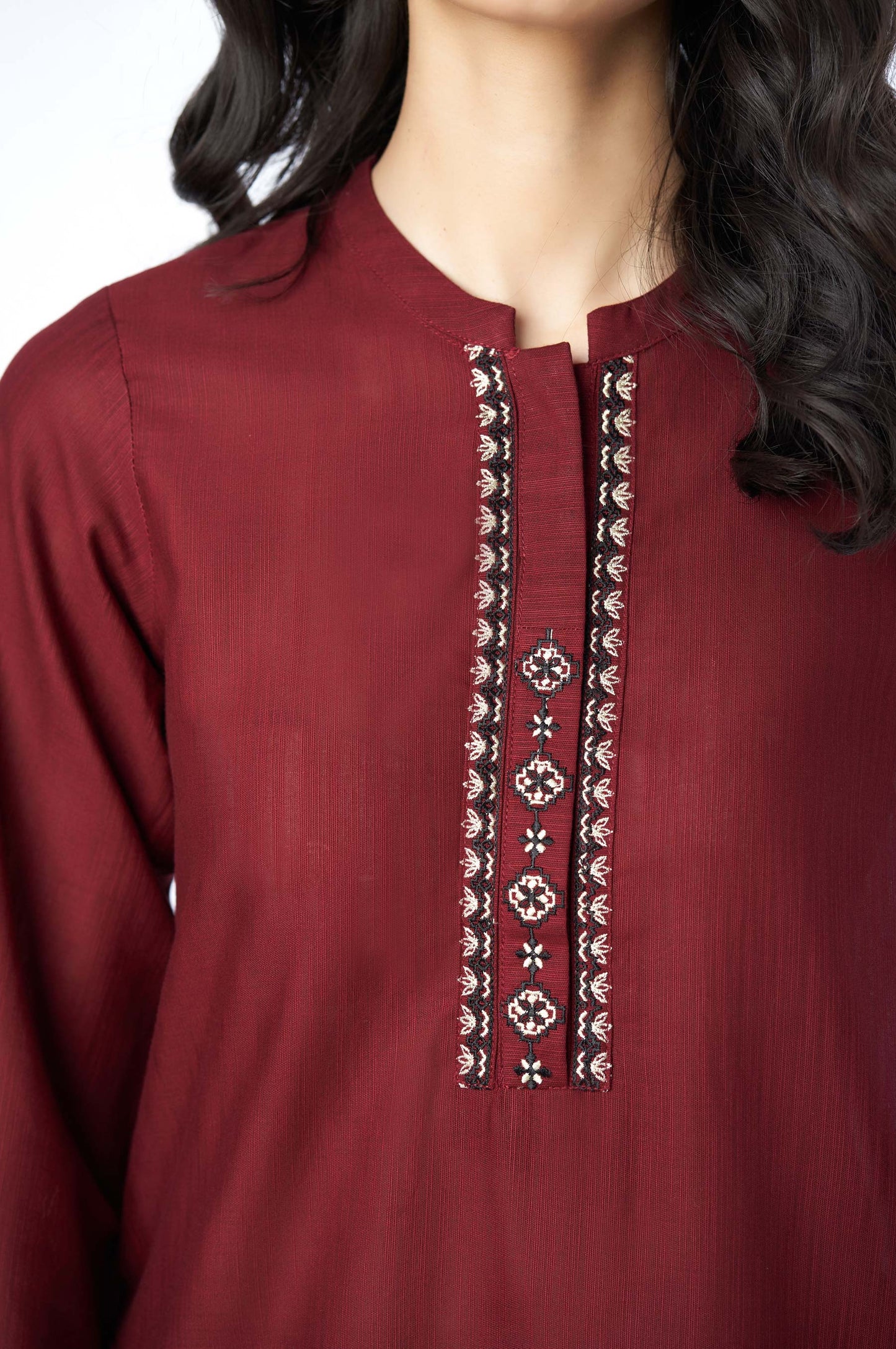 Stitched 2 Piece Embroidered Khaddar Suit