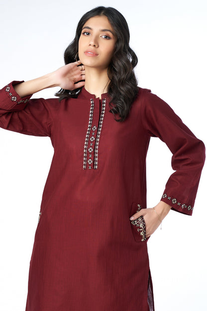 Stitched 2 Piece Embroidered Khaddar Suit