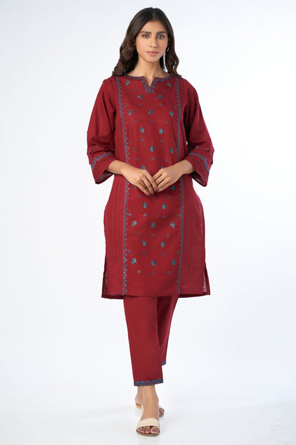 Stitched 2 Piece Embroidered Khaddar Suit