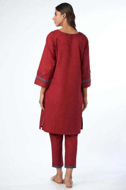 Stitched 2 Piece Embroidered Khaddar Suit