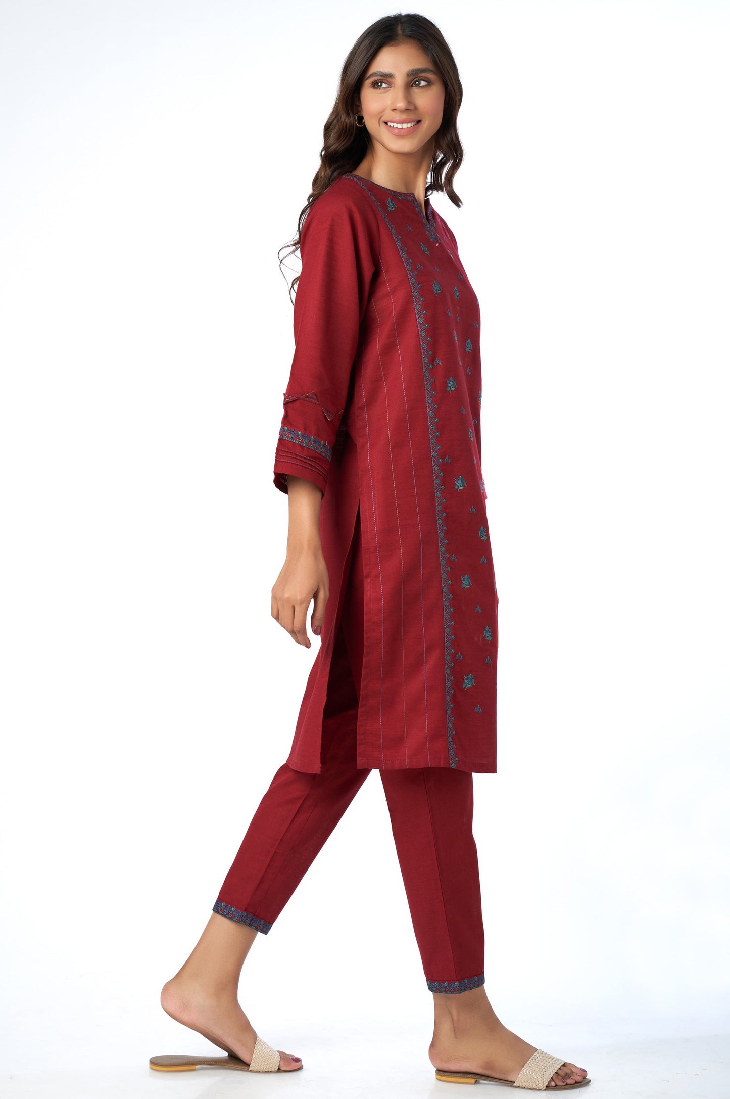 Stitched 2 Piece Embroidered Khaddar Suit