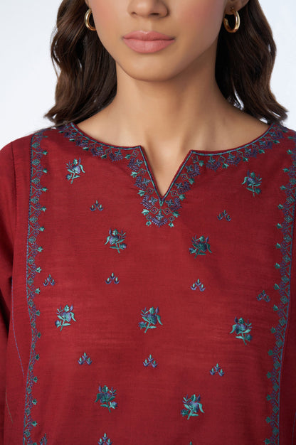 Stitched 2 Piece Embroidered Khaddar Suit