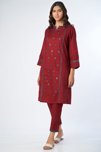 Stitched 2 Piece Embroidered Khaddar Suit