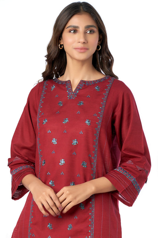 Stitched 2 Piece Embroidered Khaddar Suit