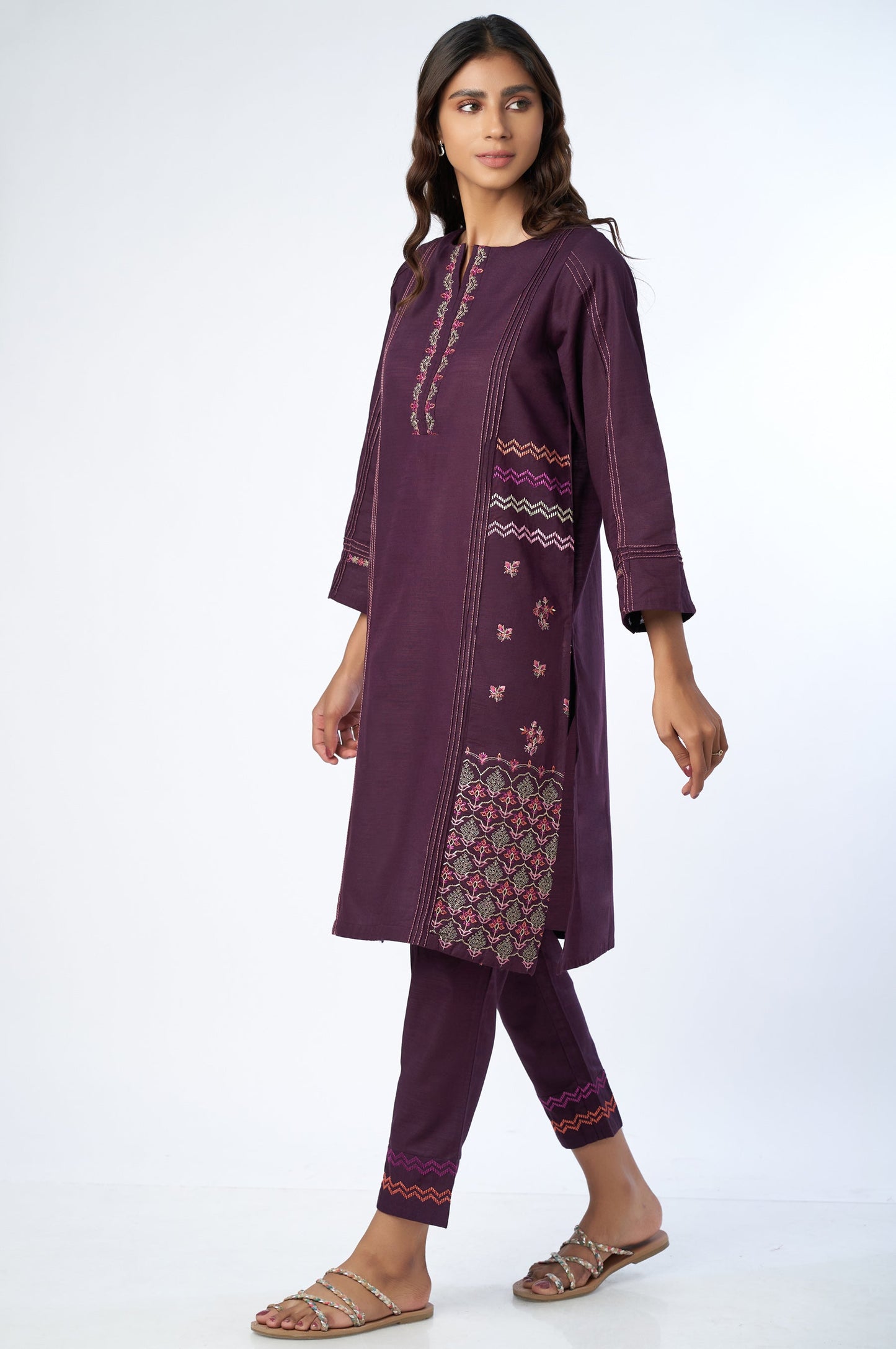 Stitched 2 Piece Embroidered Khaddar Suit