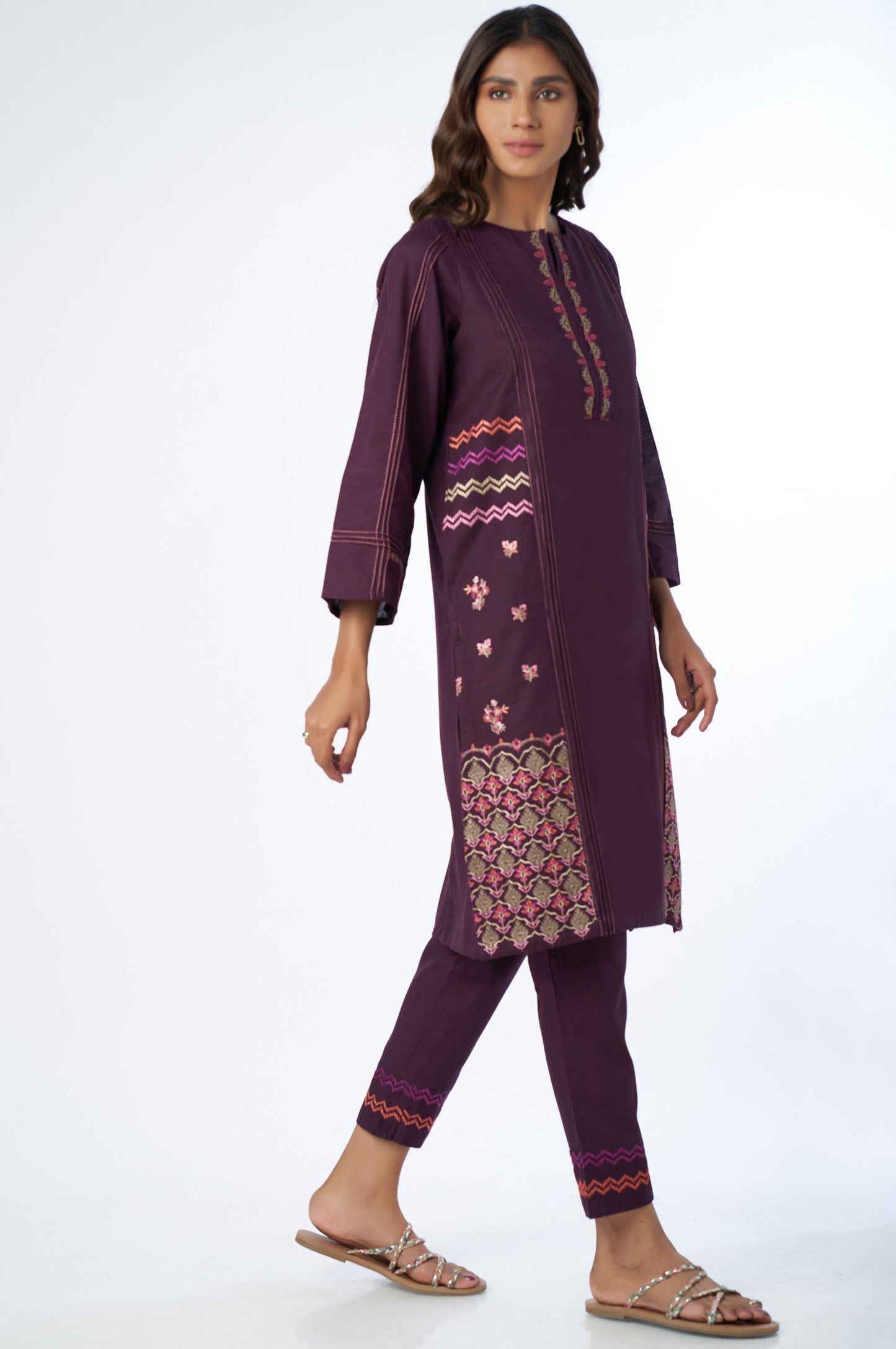 Stitched 2 Piece Embroidered Khaddar Suit