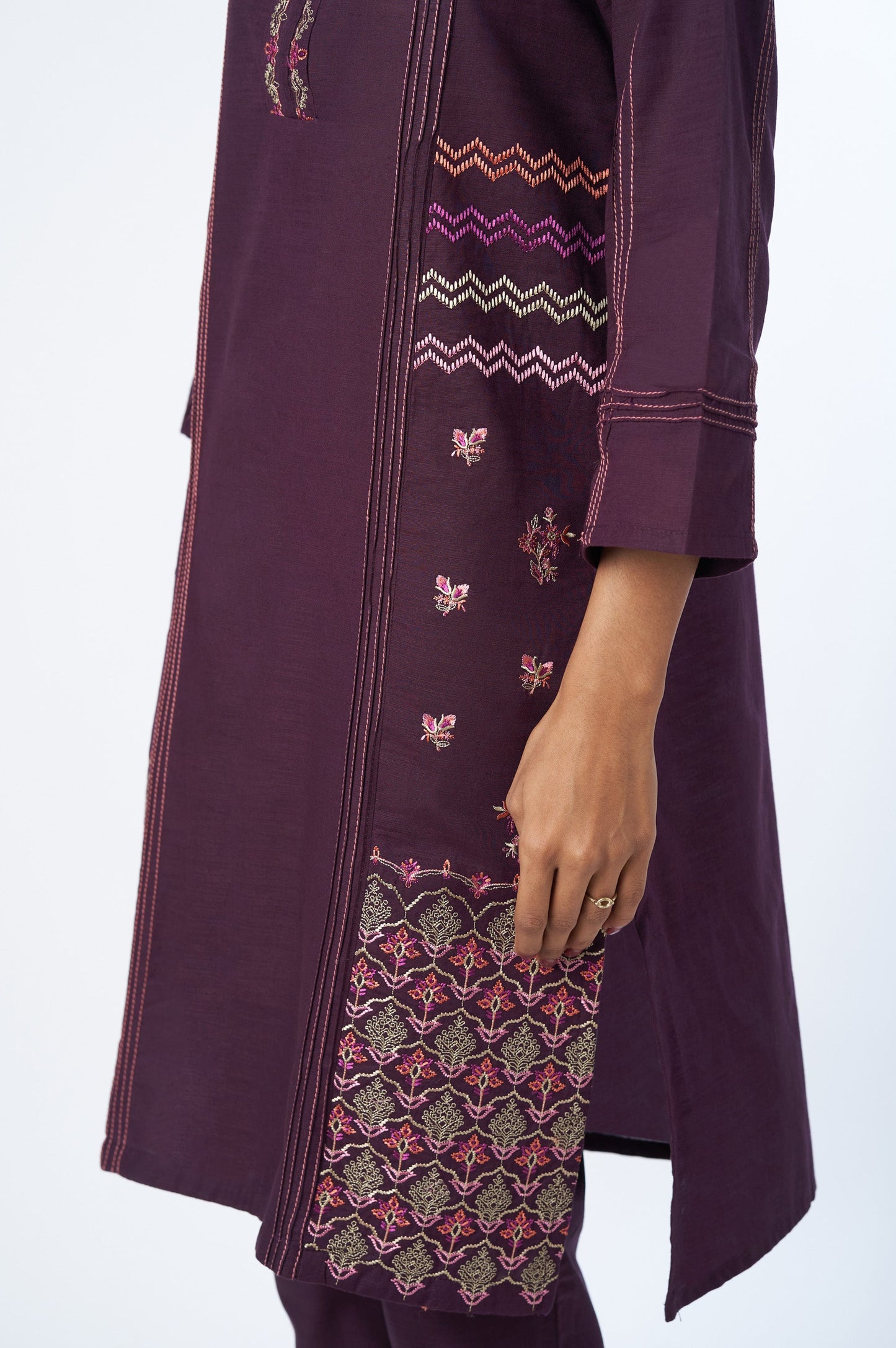 Stitched 2 Piece Embroidered Khaddar Suit