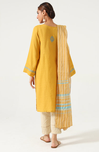 Stitched 2 piece Satin Jacquard Suit