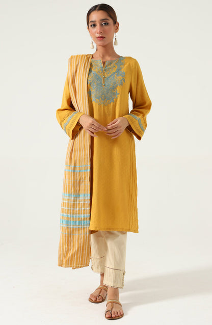 Stitched 2 piece Satin Jacquard Suit