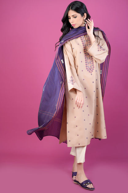 Stitched 2 Piece Satin Jacquard Suit