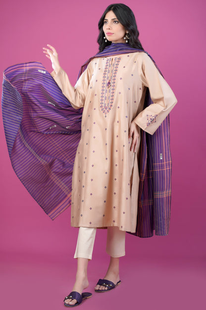 Stitched 2 Piece Satin Jacquard Suit