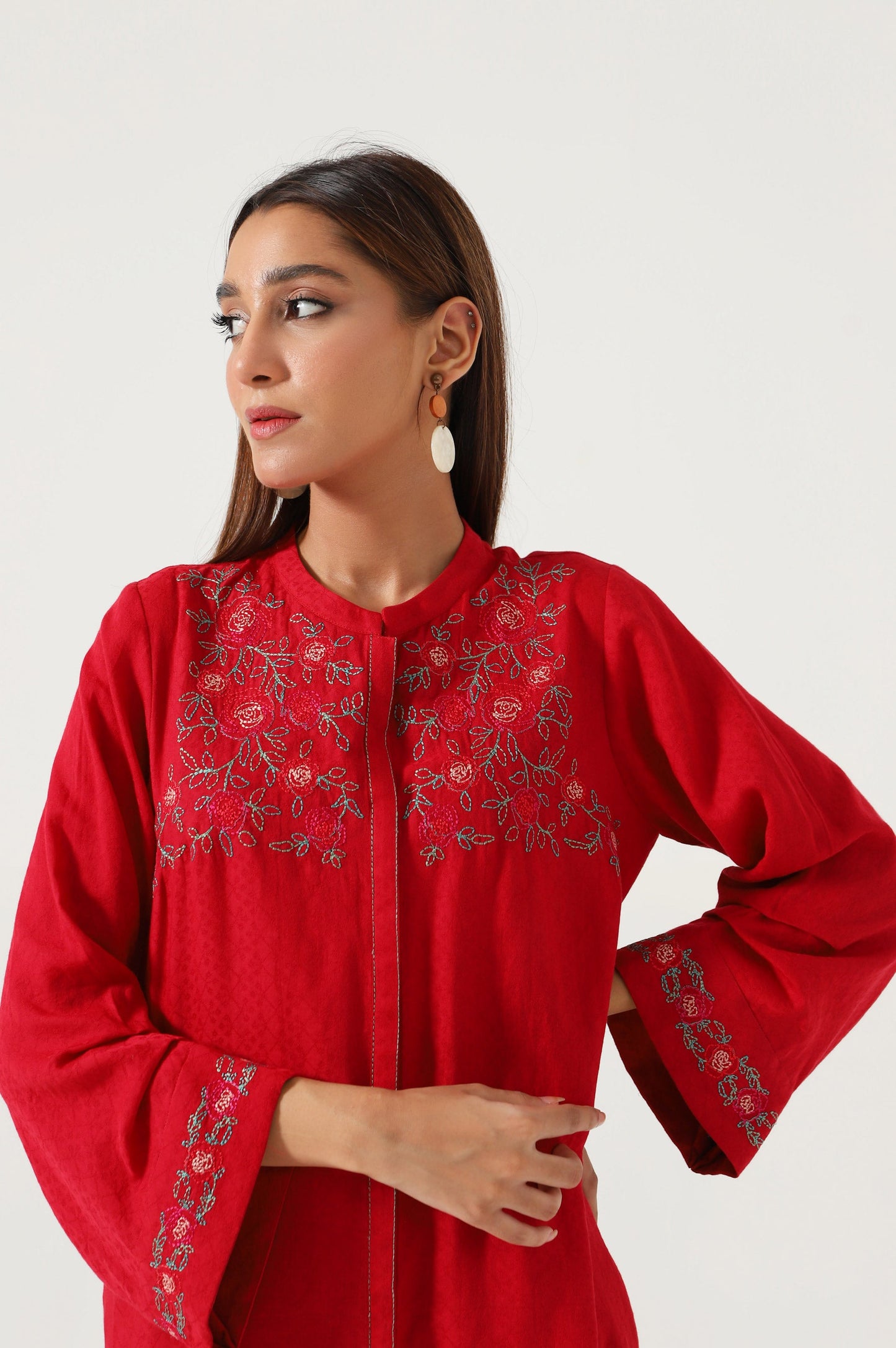 Stitched 2 Piece Satin Jacquard Suit